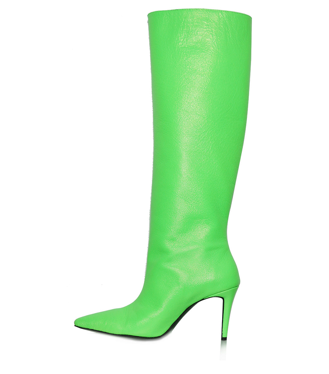 Vibrant Green High Heel Boots Shane