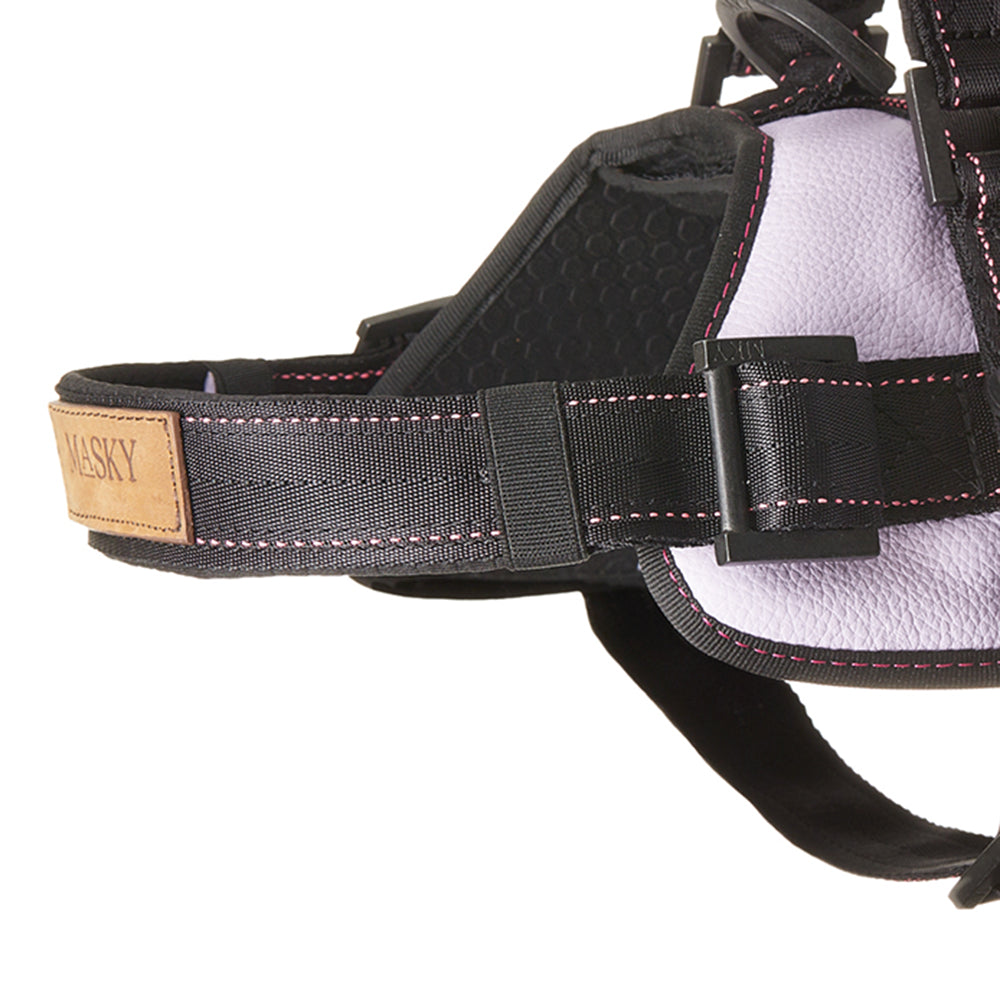 Premium Leather Anti-Choke Harness • Lilac ~ Black