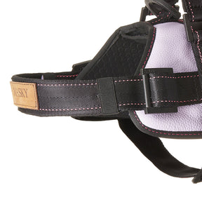 Premium Leather Anti-Choke Harness • Lilac ~ Black