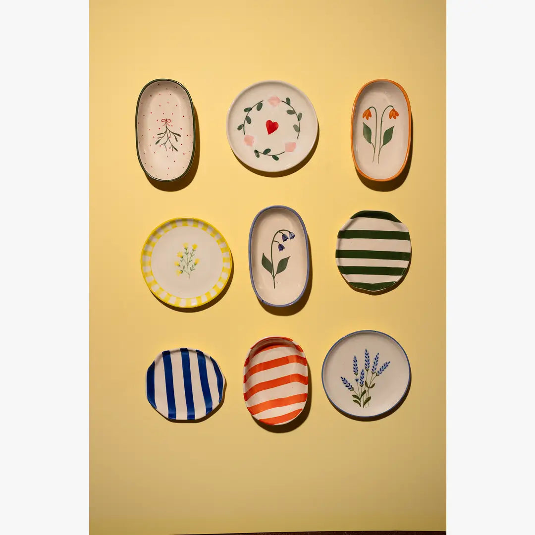 Handmade Ceramic Serving Bowl - Amber , 1.5 x 8 x 4 Inches (Set of 2)