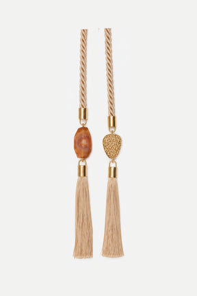 Silk Tassel Belt with jade