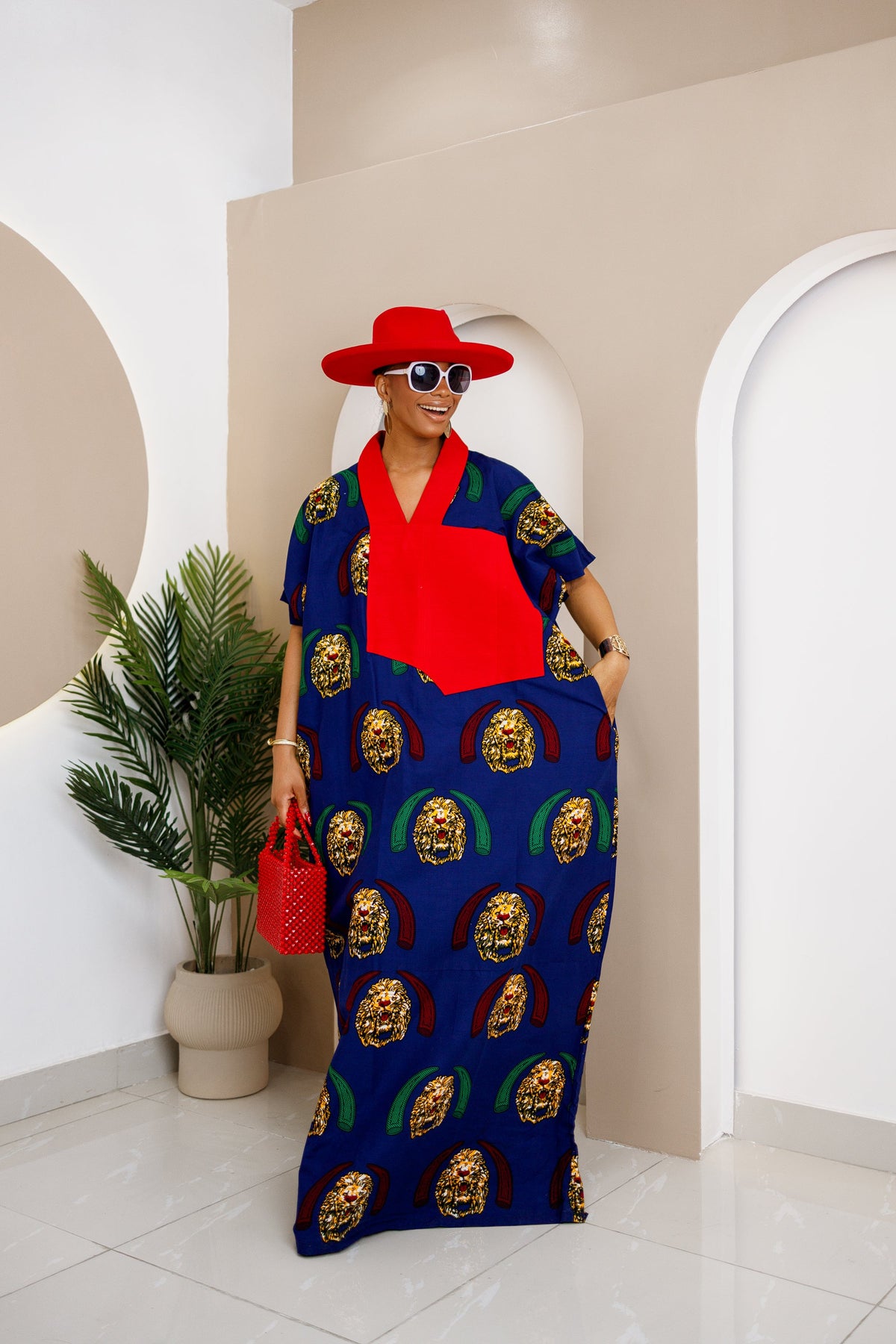 Akonuche Isi Agu Bubu Dress with Aso Oke Embellishment