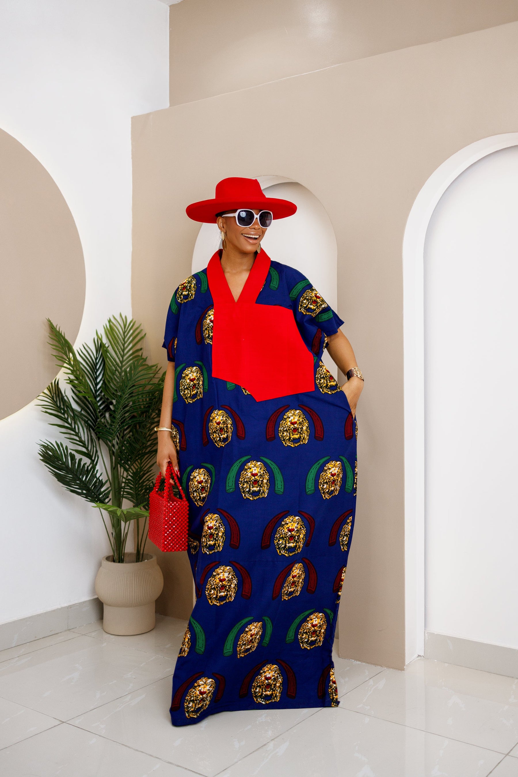 Akonuche Isi Agu Bubu Dress with Aso Oke Embellishment