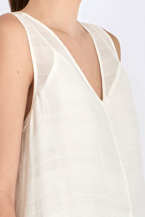 Lenox Godet Dress | Off White