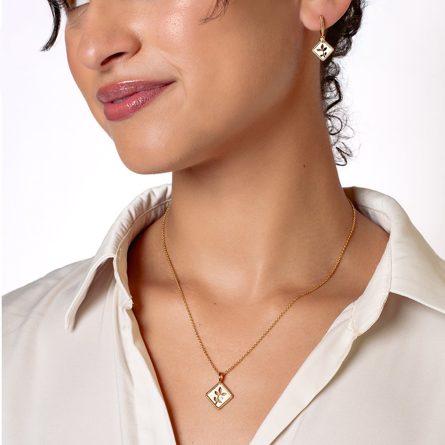 Olive Leaf Hoop Earrings