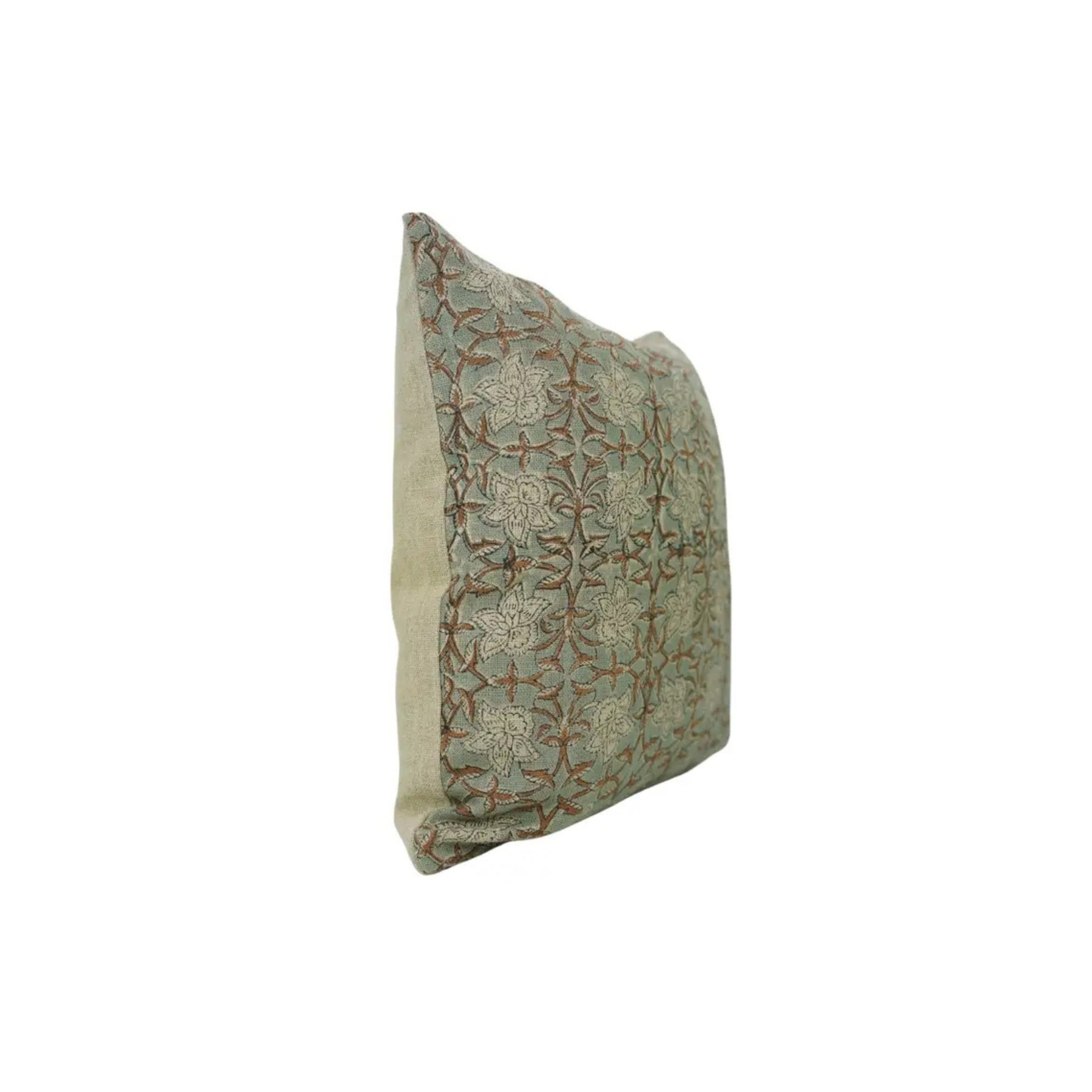 Boho Handmade Block Print Thick Linen Pillow Cover- Chudamani
