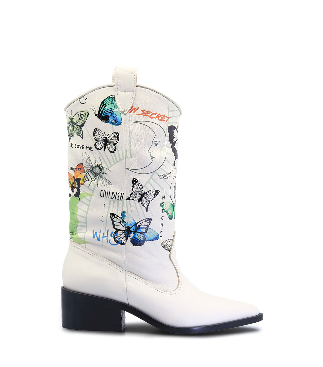 Evalu3 Tattoo Print Texan Booties