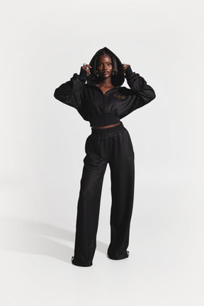 OFUURE Plush fleece Hoodie SET in CHARCOAL