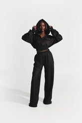 OFUURE Plush fleece Hoodie SET in CHARCOAL