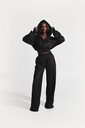 OFUURE Plush fleece Hoodie SET in CHARCOAL