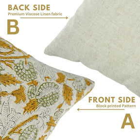 Unique Hand Block Print Viscose Linen Pillow Cover- Aakash