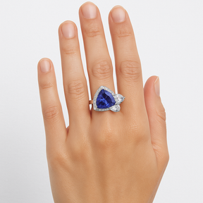 Tanzanite Blue Trillion Cut Ring