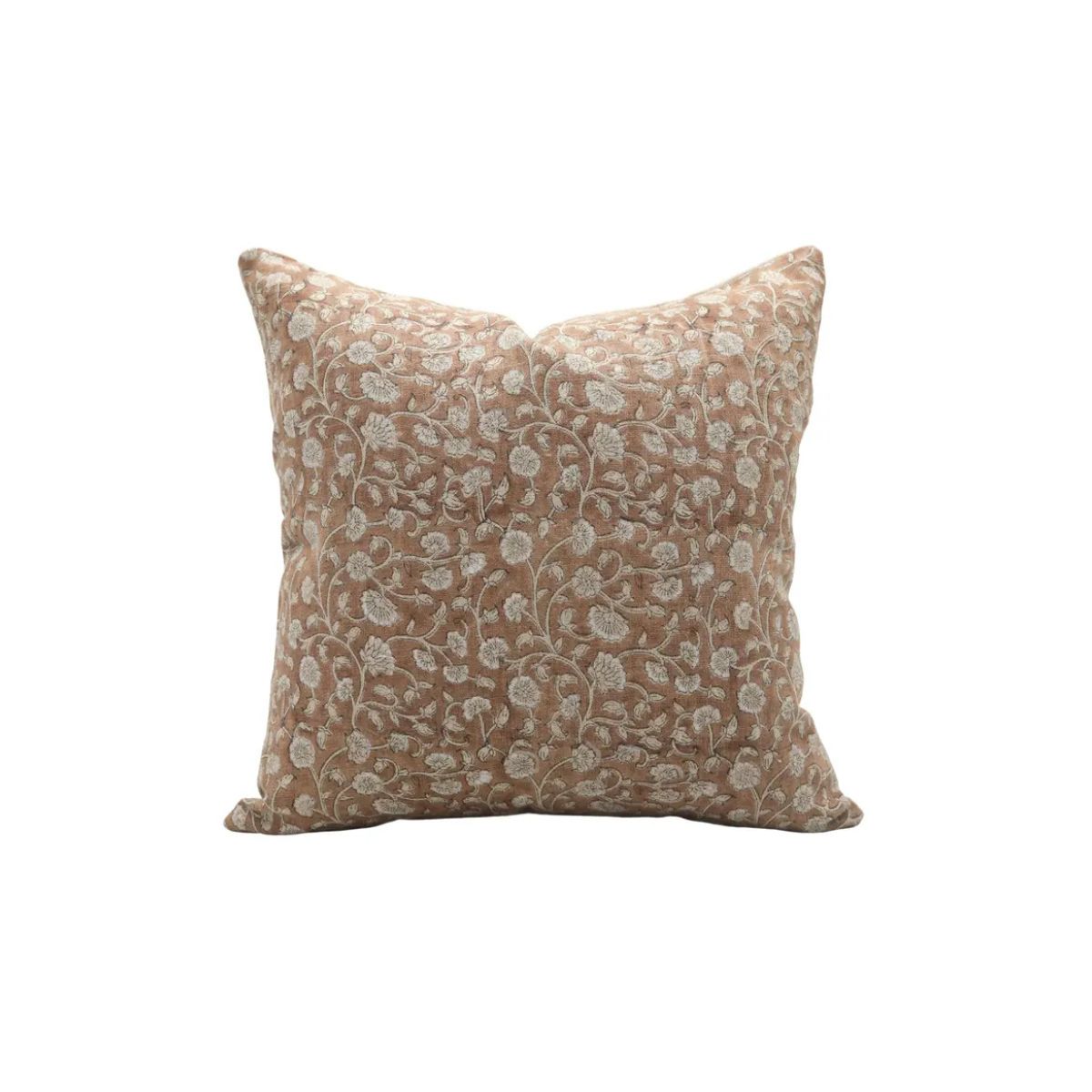 Stylish Floral Block Print Thick Linen Cushion Cover - Himachal