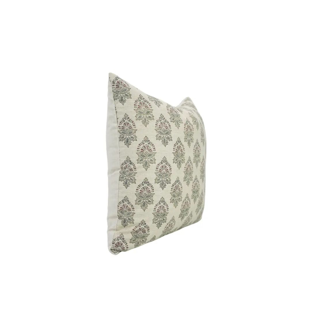 Hand Crafted Block Print Linen Blend Cushion Cover -Samrat
