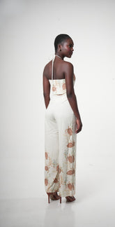 Costamar Linen-blend Halter Wide-leg Jumpsuit