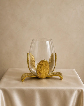 Flora Glow Votive Candle Holder — Gold Finish