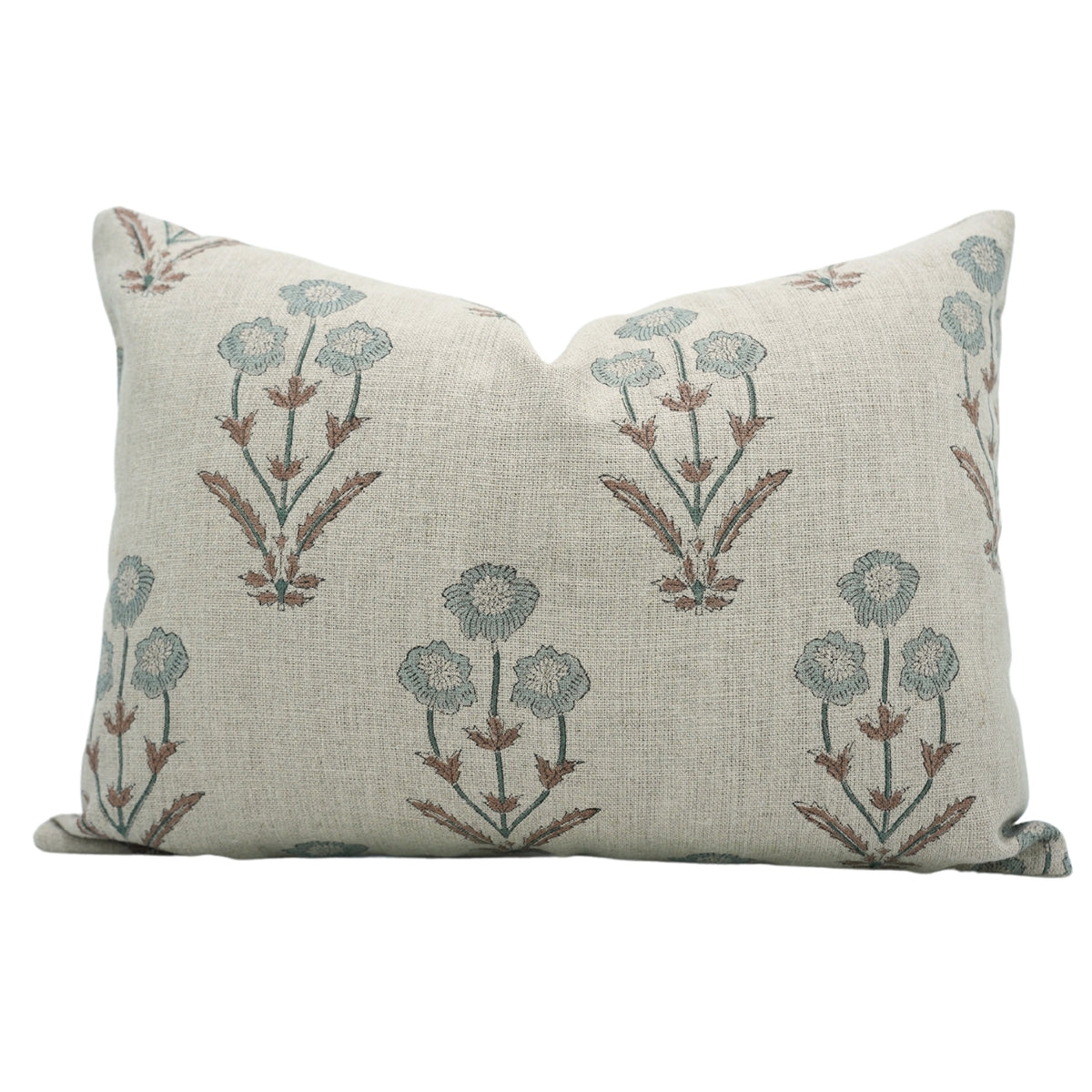 Decorative Block Print Thick Linen Pillow Cover - Amitabh