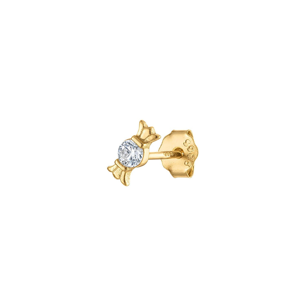 Candy Stud Earrings in Gold Pavé – Timeless Sparkle, Elegant Finish