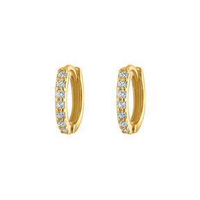 Gold Eight Mm Huggie Hoop Earring