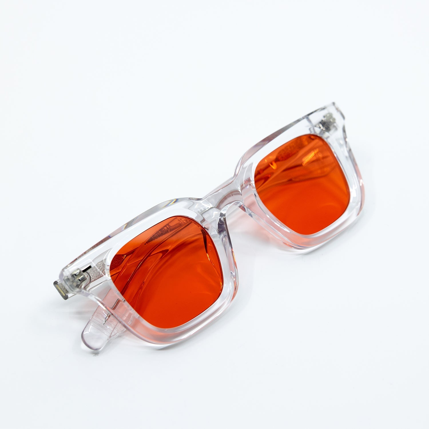 Zid Sunglasses with Clear Frame & Red Lens