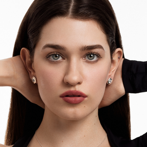 Tufa Studs with Diamonds - Silver