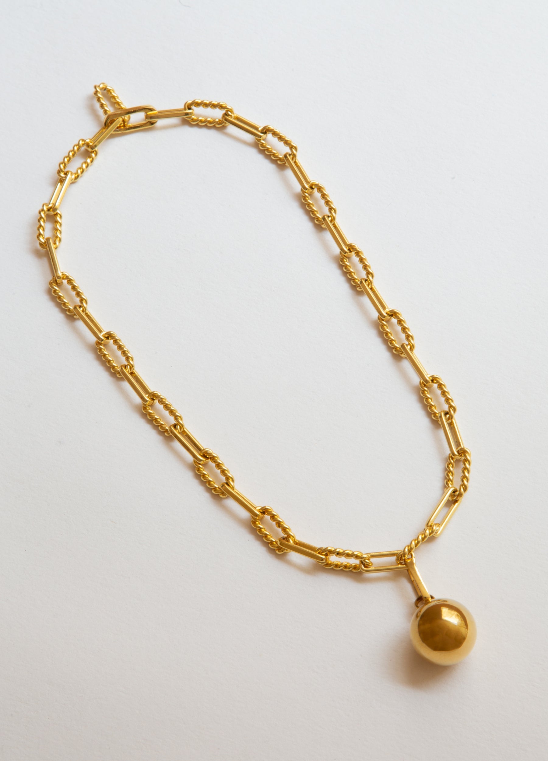 Gold Moon Chain Charm Necklace