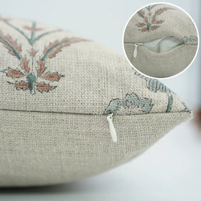 Premium Block Print Thick Linen Pillow Cover - Amitabh