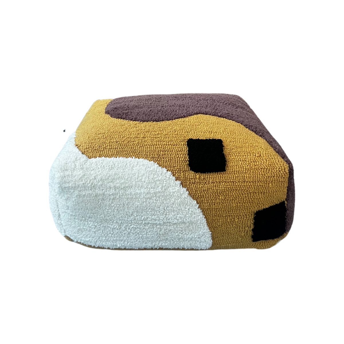 Abstract Tufted Floor Cushion - Curry