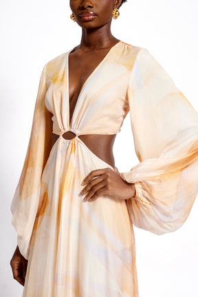 URI DRESS- PALE PEACH CHEMI