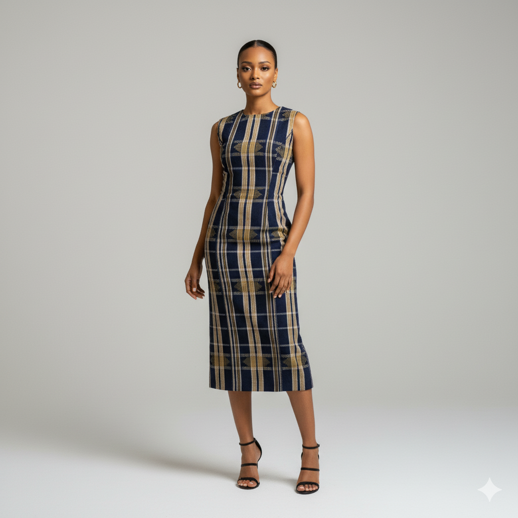 Renee Vintage Aso Oke Sculpt Dress