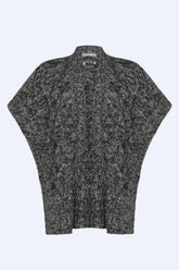 Dayana Alpaca Fringe Poncho | Black Melange