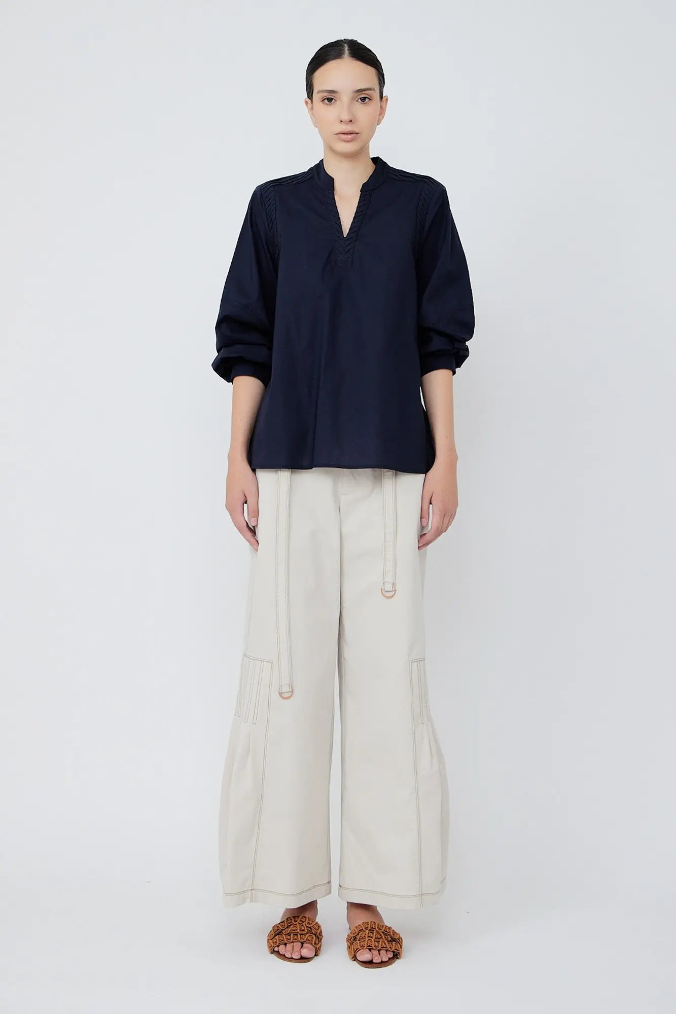 Ximena V-Neck Cotton Blouse