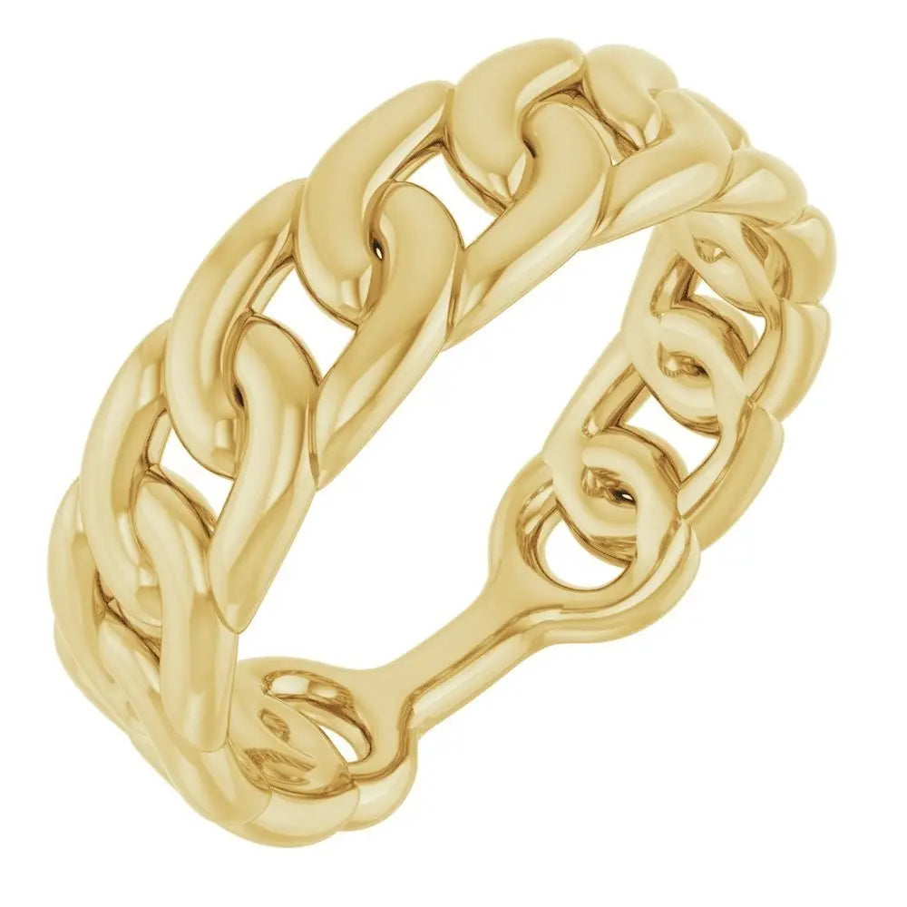 Stackable Chain Link Ring in 14K Gold