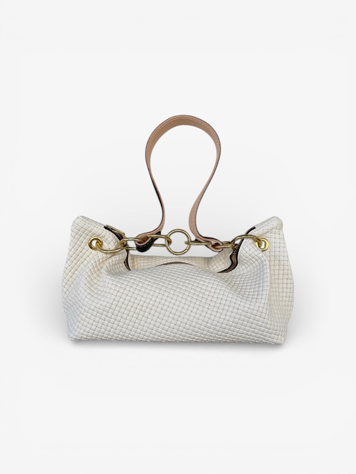 Blair-east West Shoulder Bag, Cream Embossed Leather/tassels