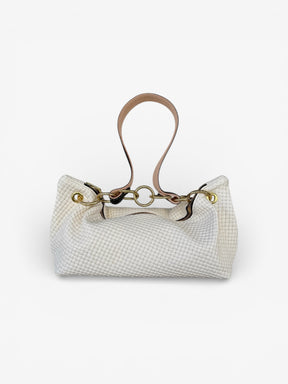 Blair-east West Shoulder Bag, Cream Embossed Leather/tassels