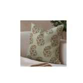 Floral Meadow Hand Block Pillow case Thick Linen - Anarkali