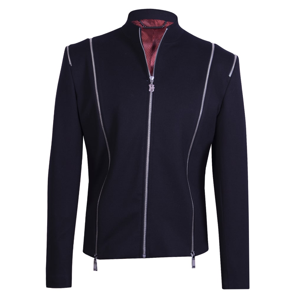 Black jacket with zipper design
