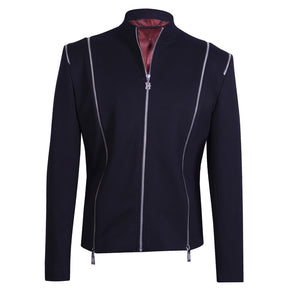 Black jacket with zipper design