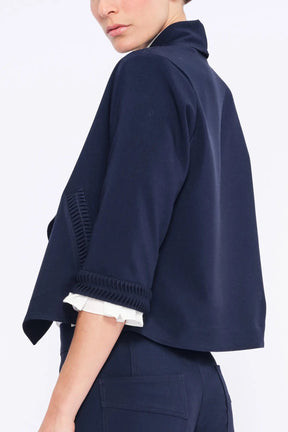 Daysi Draped Lapel Jacket | Navy