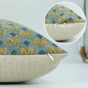 Premium Hand Block Printed Thick Linen Cushion Cover - Titli