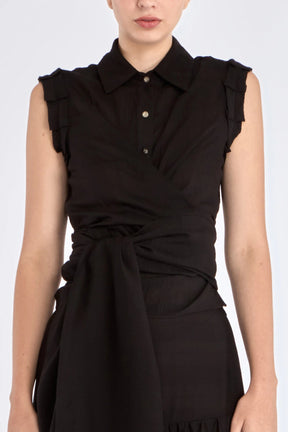 Harlow Wrap Blouse | Black