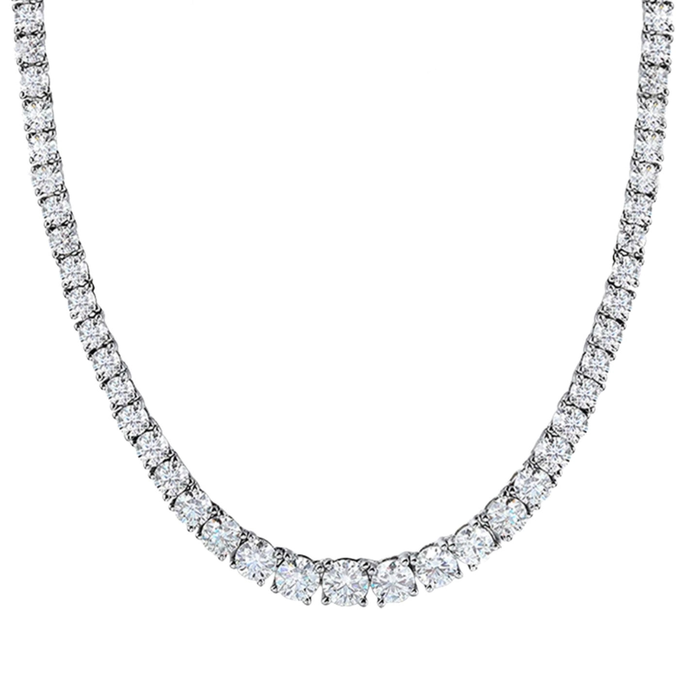 THE “JAIMIE” 4 PRONG GRADUATED TENNIS NECKLACE