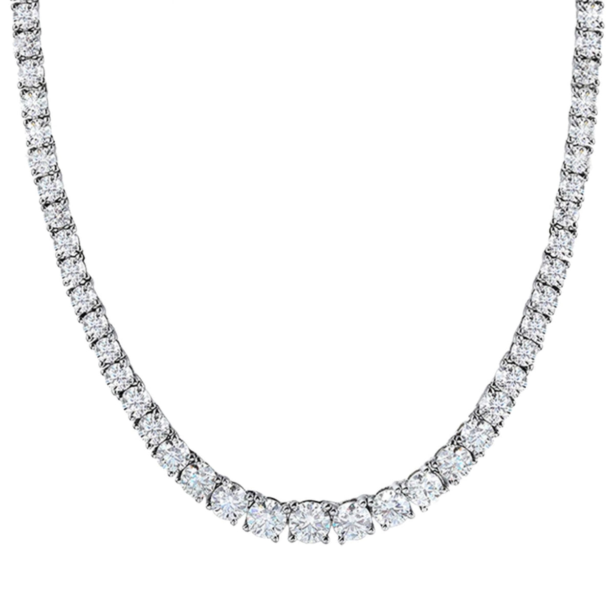 The Jaimie 4 Prong Graduated Tennis Necklace