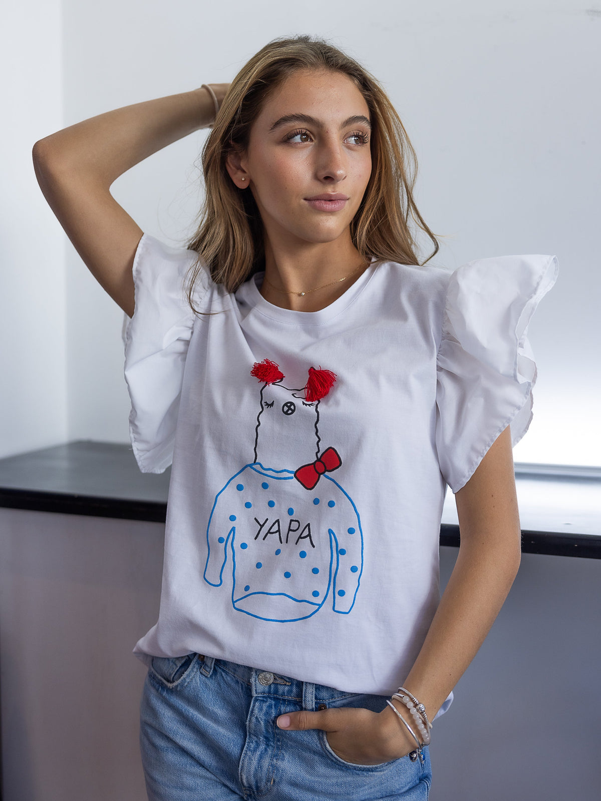 Alpaca Design Cotton T-Shirt