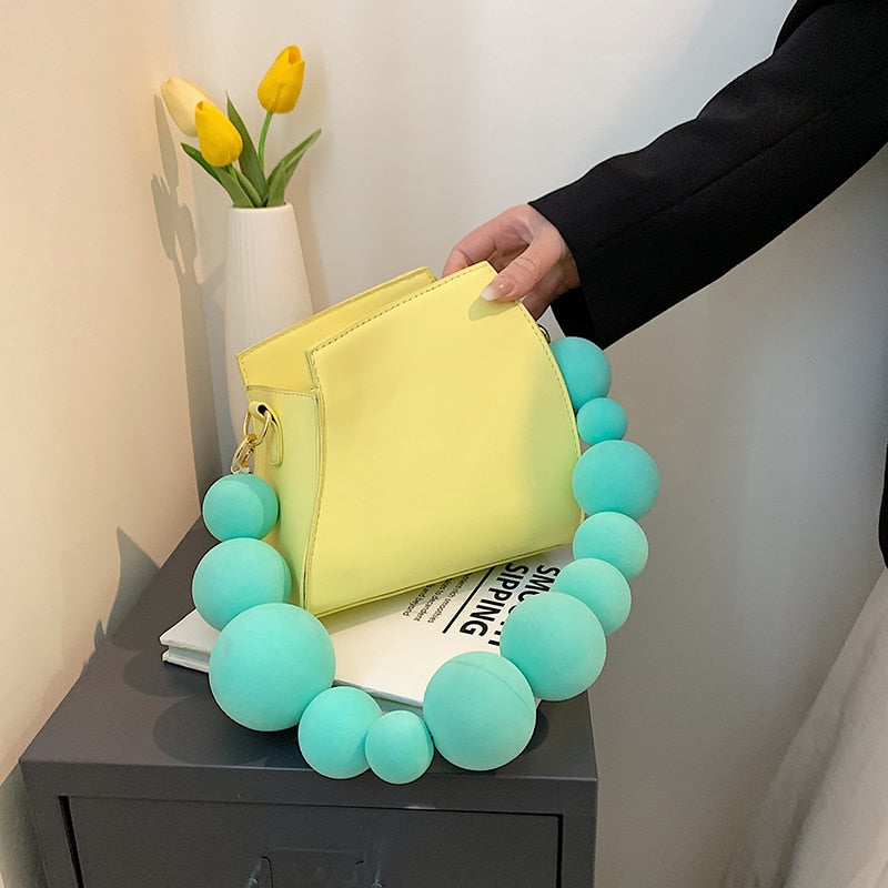 Spring Summer New Niche Personality Handbag Quality Yellow Pu Leather Crossbody Bag Geometric Shape Shoulder Bags Female Hot