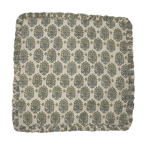 Hand Block Print Linen Blend Set Of 4 Table Frill Napkin -  Kusum
