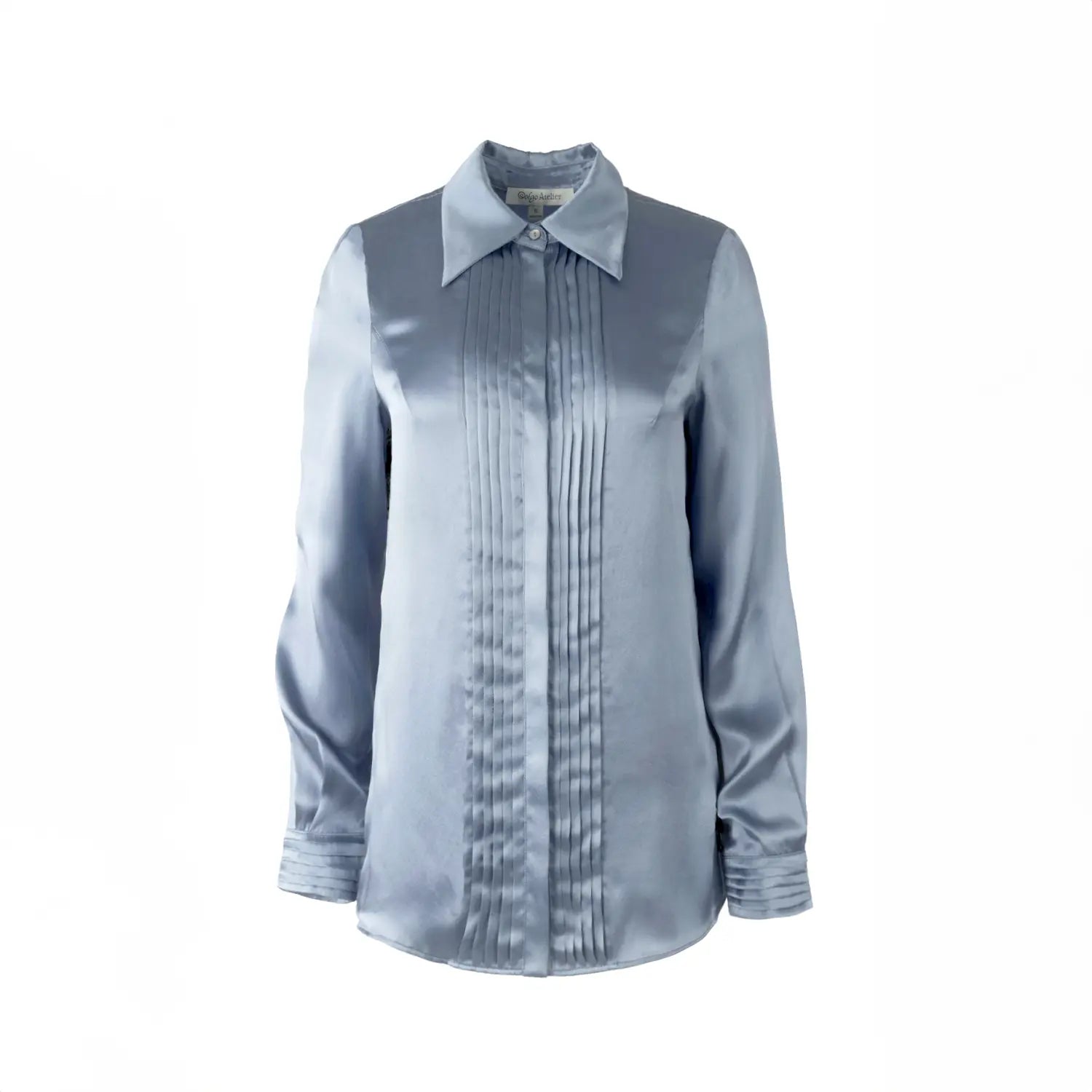Solgo Pleated Silk Charmeuse Shirt