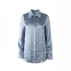 Solgo Pleated Silk Charmeuse Shirt