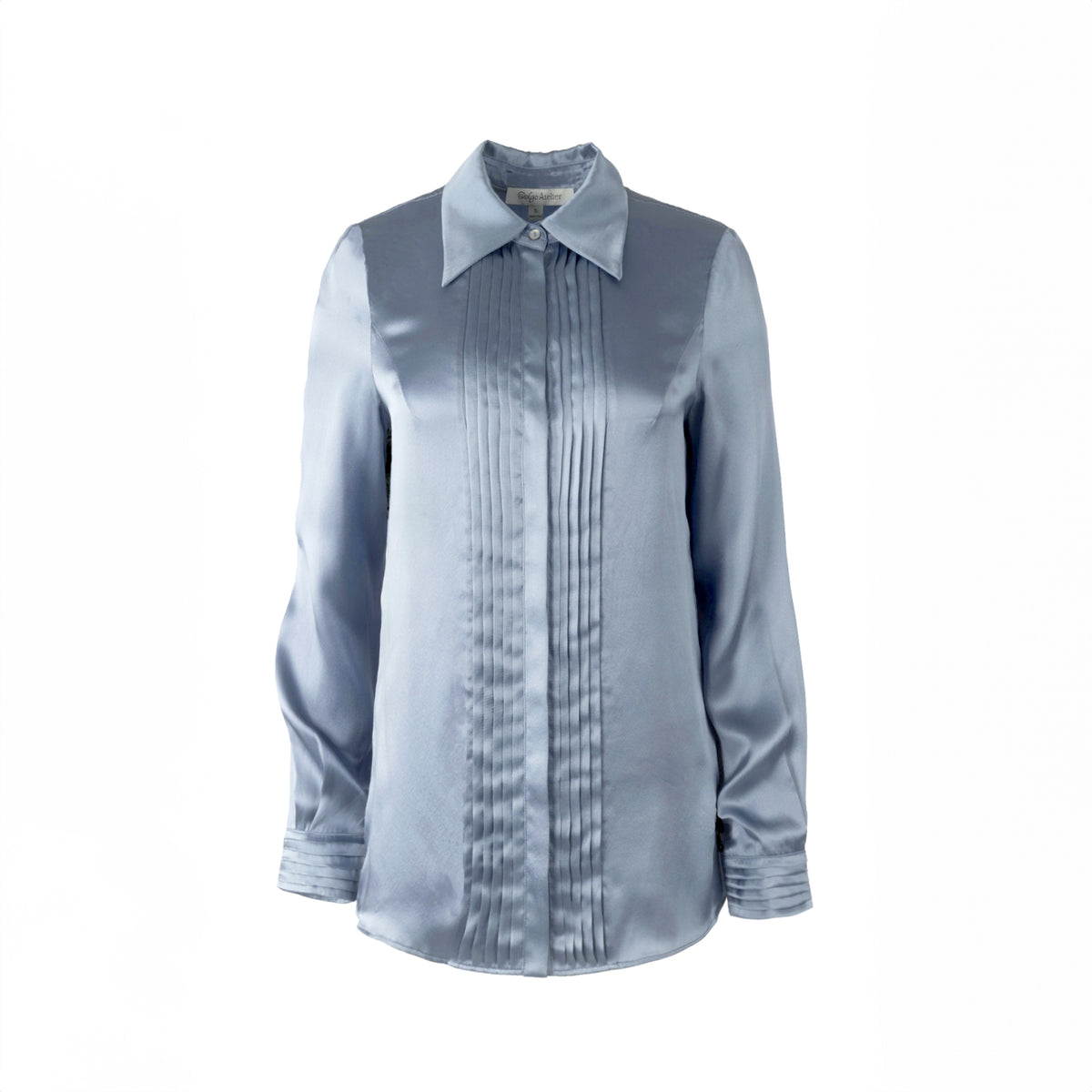 Solgo Pleated Silk Charmeuse Shirt