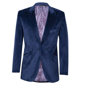 Navy Blue Velvet Blazer